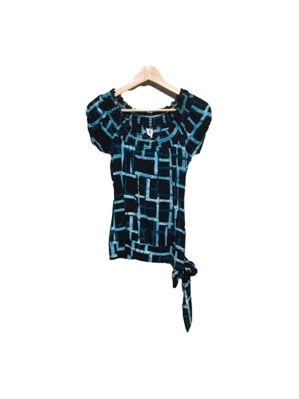 HeartSoul abstract print tie waist top Jr size M